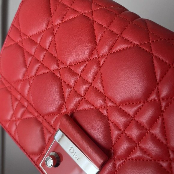 CHRISTIAN DIOR Lambskin Cannage Miss Dior Promenade Bag Coral Orange/Vermillion - Picture 7 of 17